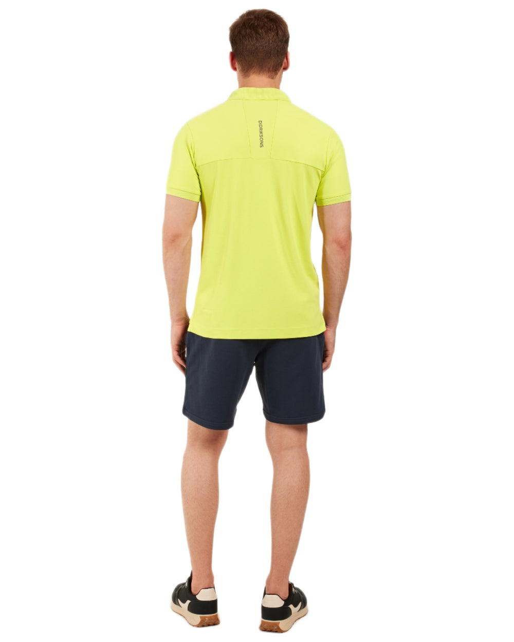 Light Avocado coloured Didriksons Mens Jack Polo T-Shirt on white background 