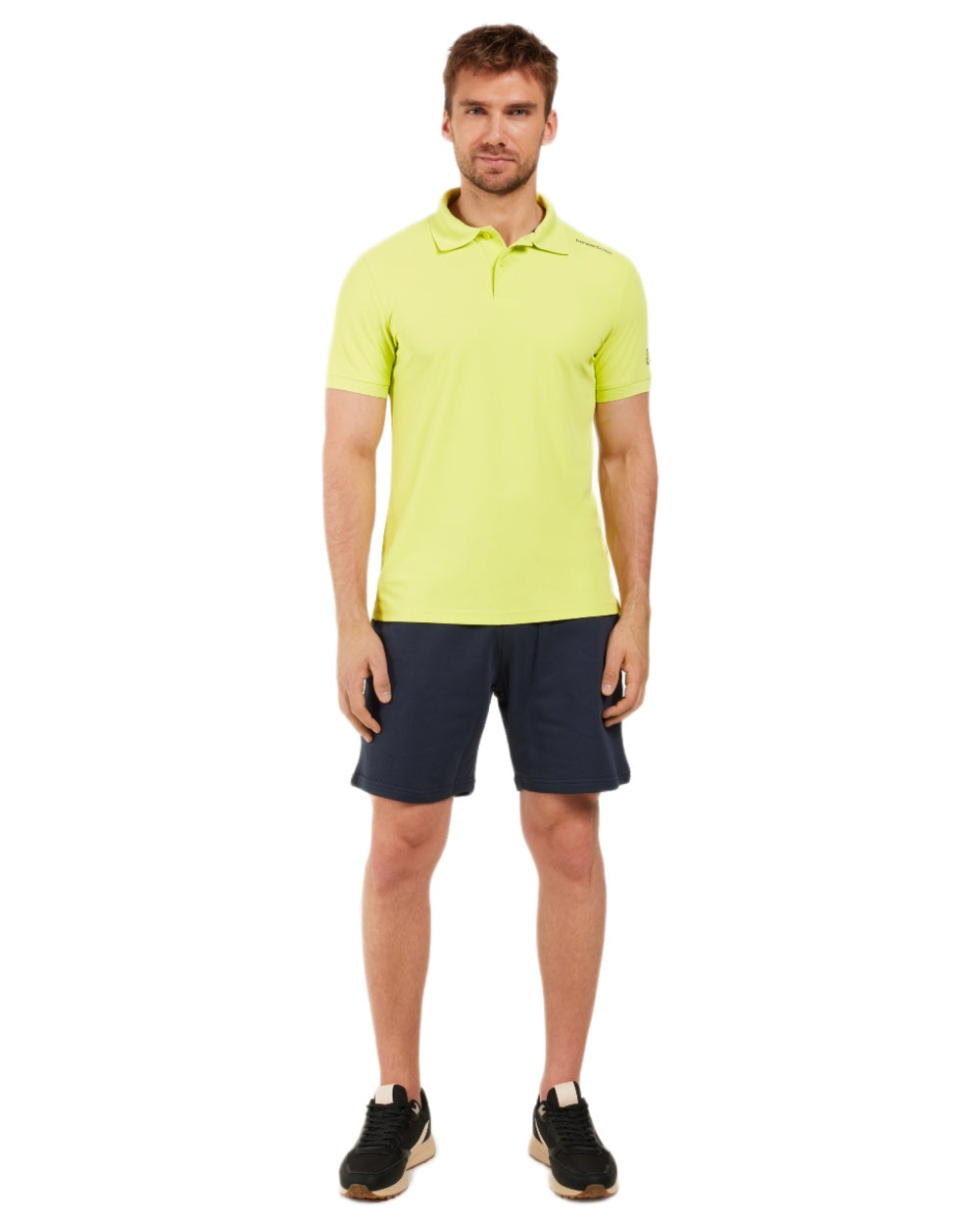 Light Avocado coloured Didriksons Mens Jack Polo T-Shirt on white background 