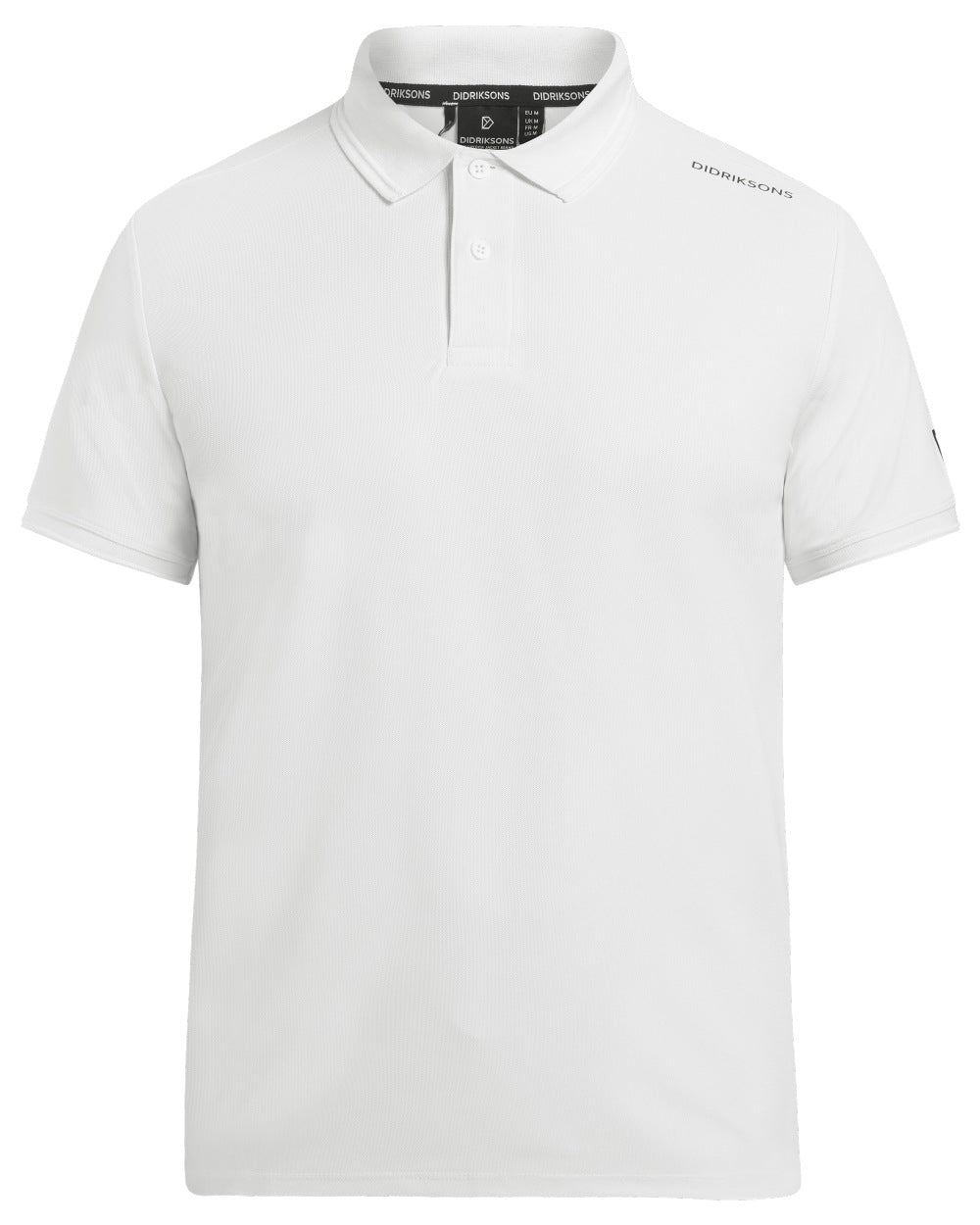 Snow White coloured Didriksons Mens Jack Polo T-Shirt on white background 