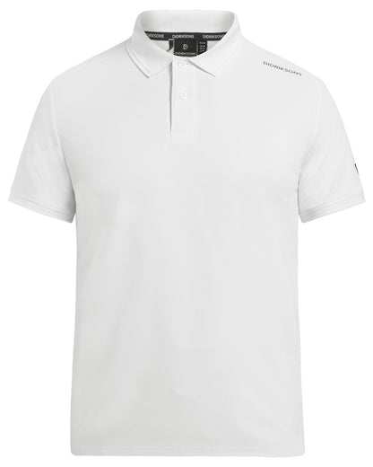Snow White coloured Didriksons Mens Jack Polo T-Shirt on white background 