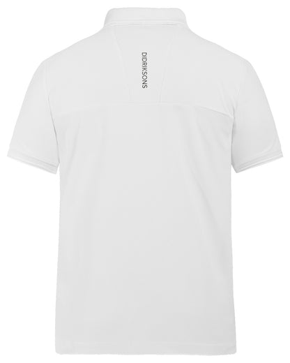 Snow White coloured Didriksons Mens Jack Polo T-Shirt on white background 