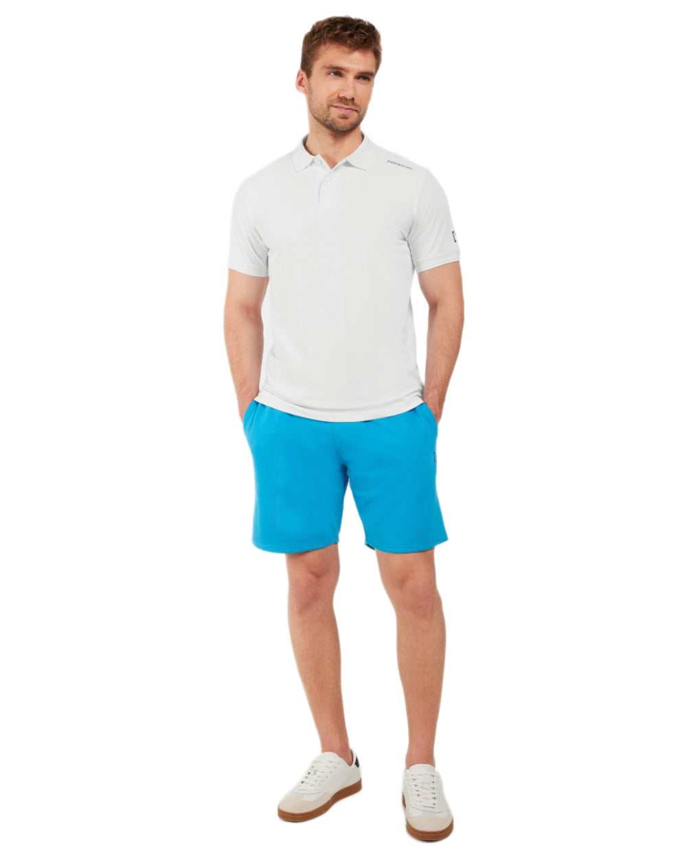 Snow White coloured Didriksons Mens Jack Polo T-Shirt on white background 