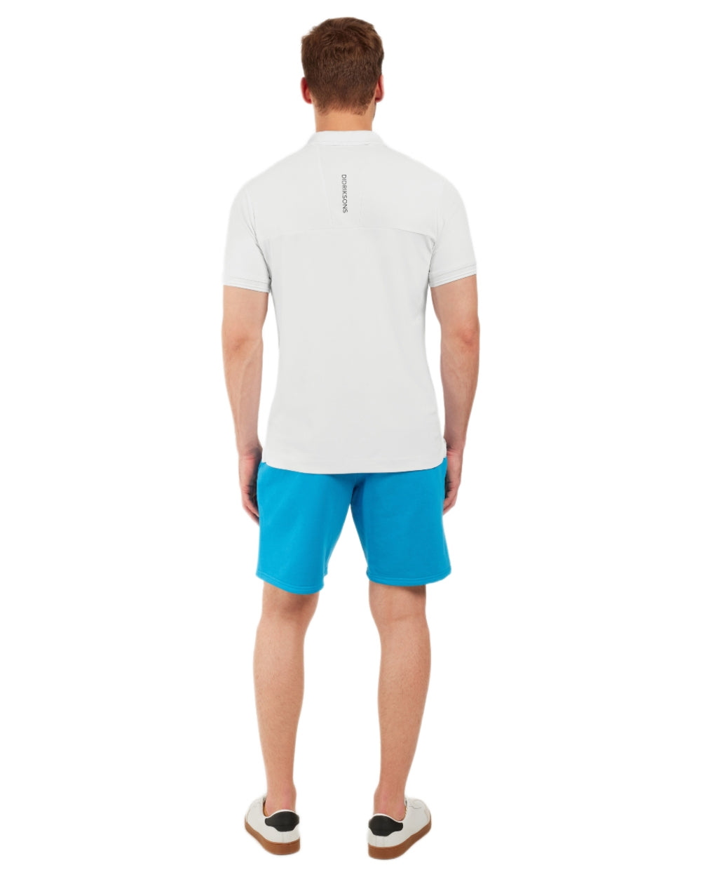 Snow White coloured Didriksons Mens Jack Polo T-Shirt on white background 