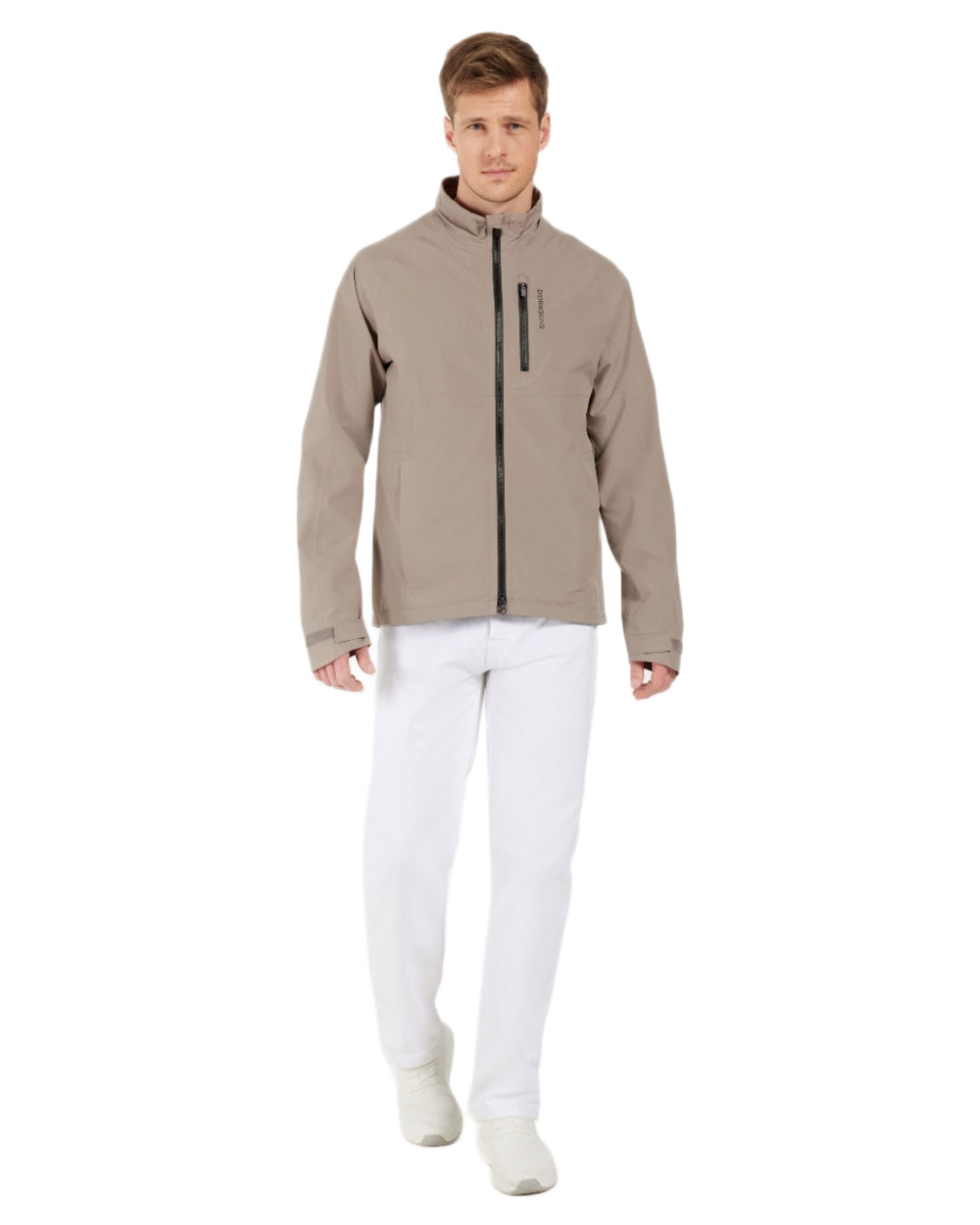 Ash Brown coloured Didriksons Mens Jesper Jacket on white background 