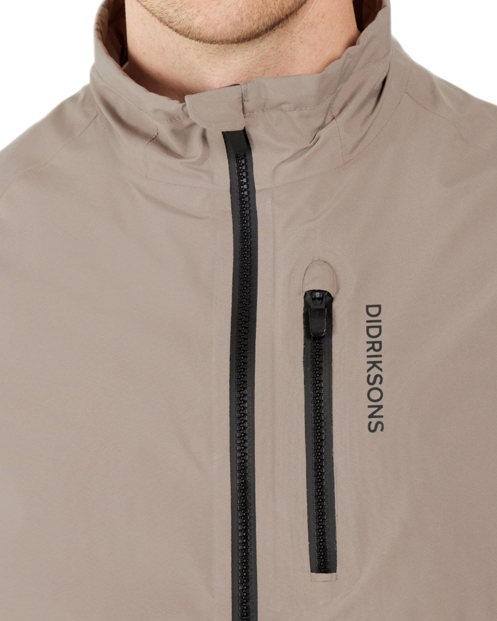 Ash Brown coloured Didriksons Mens Jesper Jacket on white background 