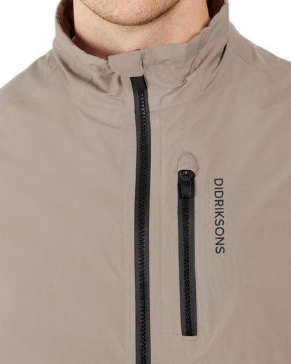 Ash Brown coloured Didriksons Mens Jesper Jacket on white background 