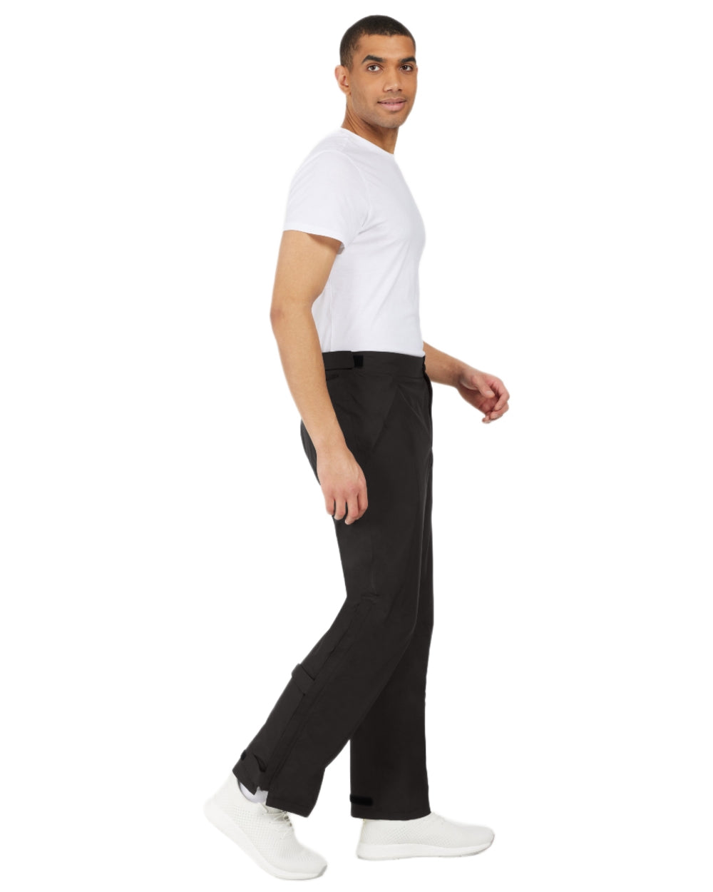 Black coloured Didriksons Mens Jesper Pants on white background 