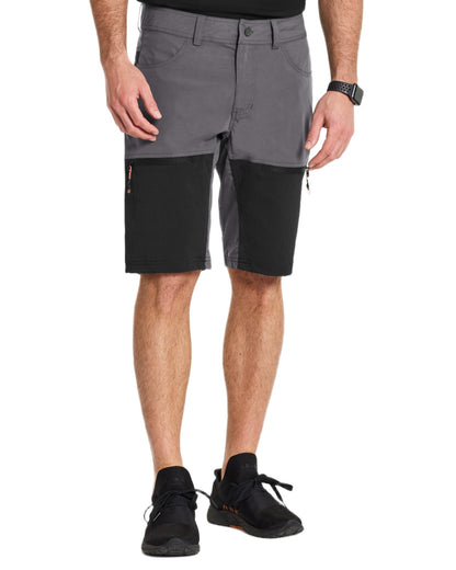 Coal Black coloured Didriksons Mens Kallax Shorts on white background 