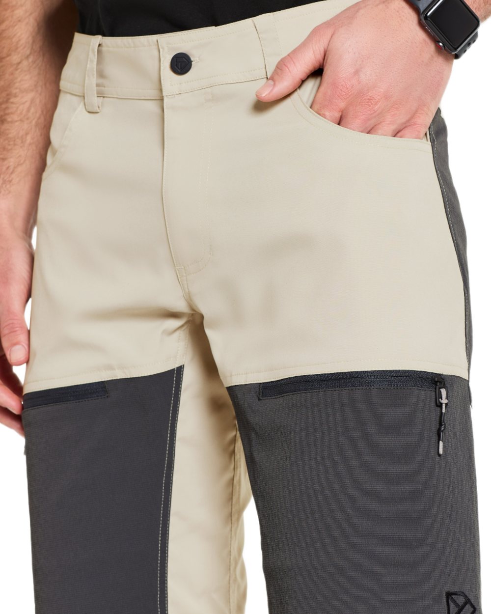 Light Beige coloured Didriksons Mens Kallax Shorts on white background 