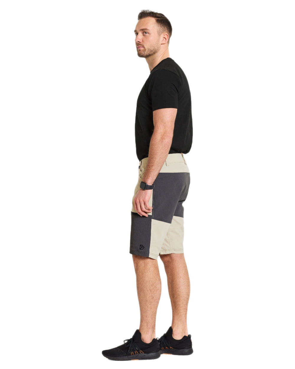 Light Beige coloured Didriksons Mens Kallax Shorts on white background 