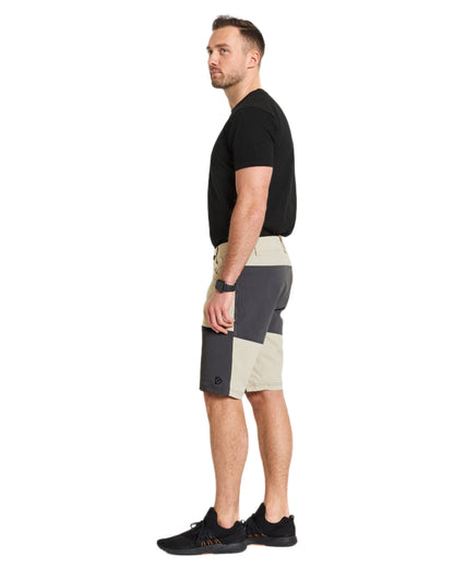Light Beige coloured Didriksons Mens Kallax Shorts on white background 
