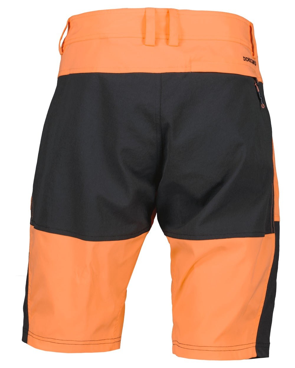 Sunset coloured Didriksons Mens Kallax Shorts on white background 