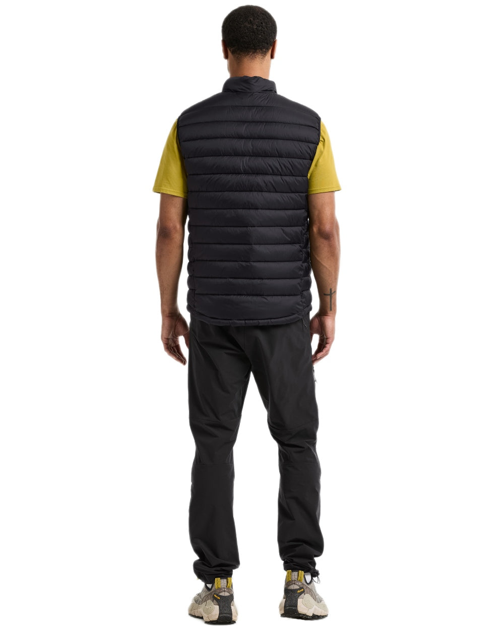Black coloured Didriksons Mens Marino Vest on white background 