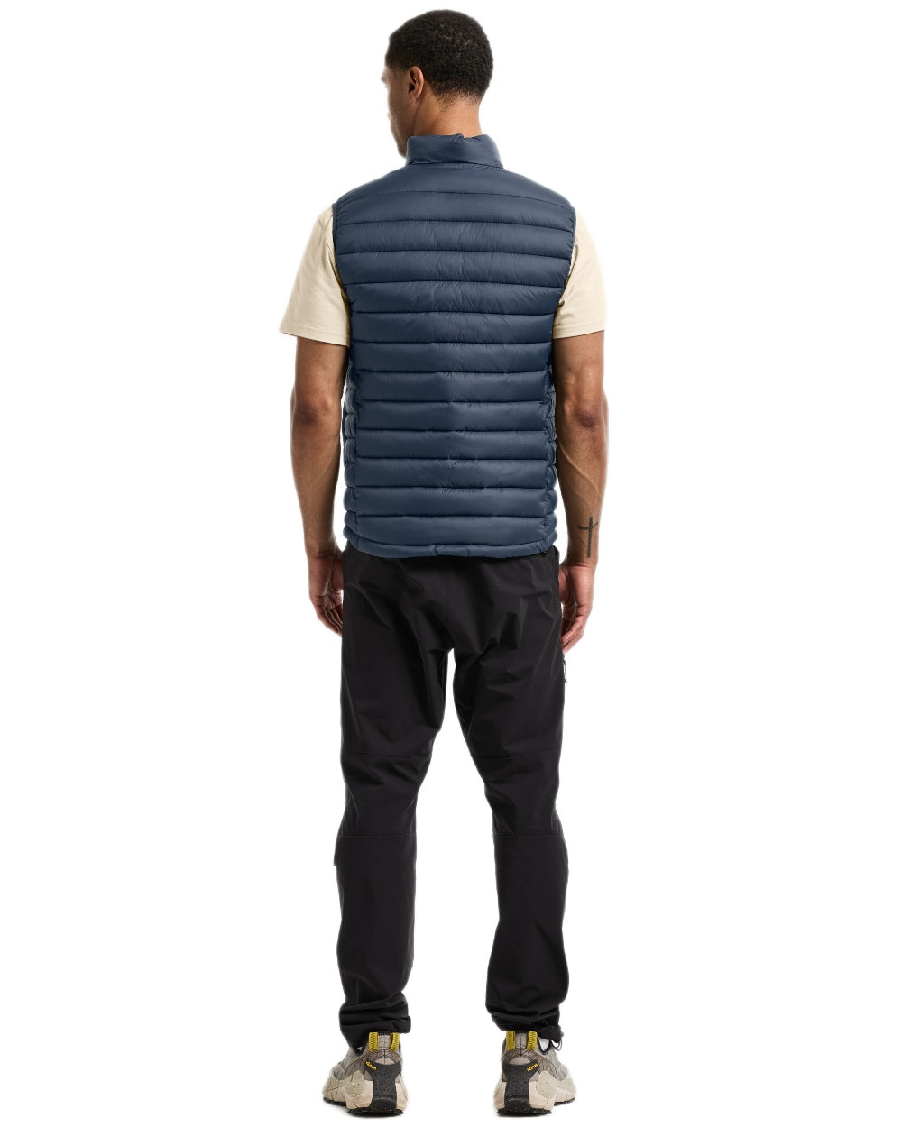 Sleepy Blue coloured Didriksons Mens Marino Vest on white background 