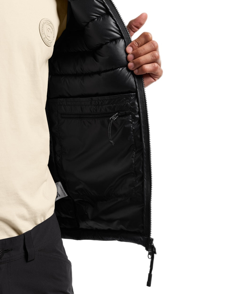 Sleepy Blue coloured Didriksons Mens Marino Vest on white background 