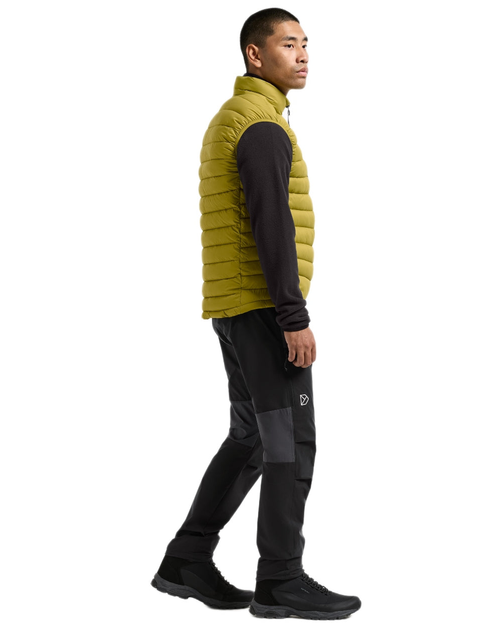 Yellow Pollen coloured Didriksons Mens Marino Vest on white background 