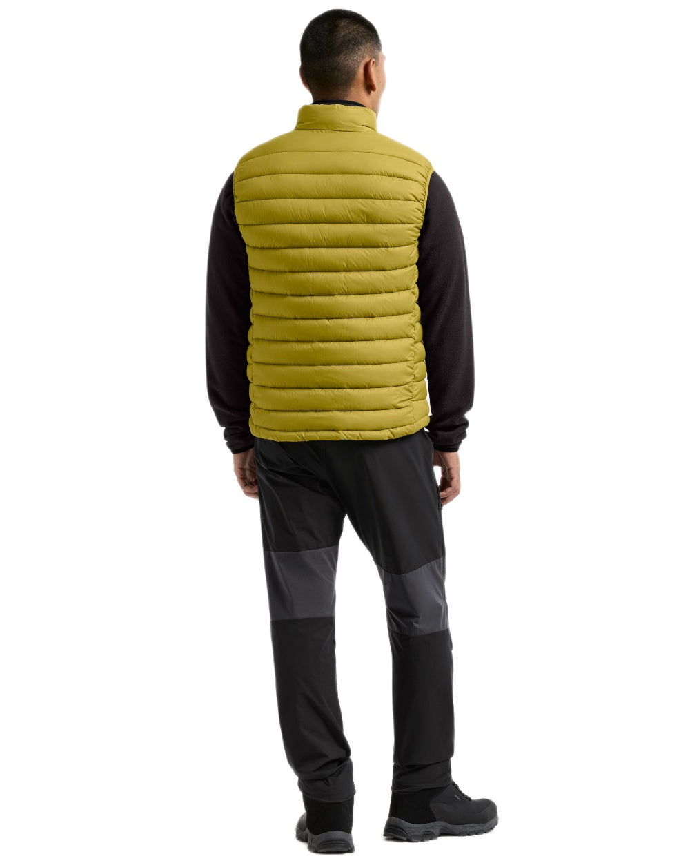 Yellow Pollen coloured Didriksons Mens Marino Vest on white background 