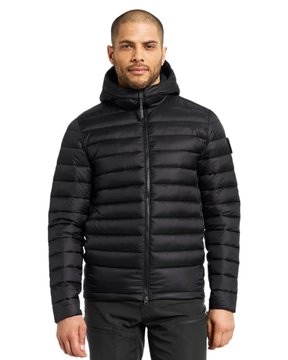 Black coloured Didriksons Mens Mauro Jacket on white background 