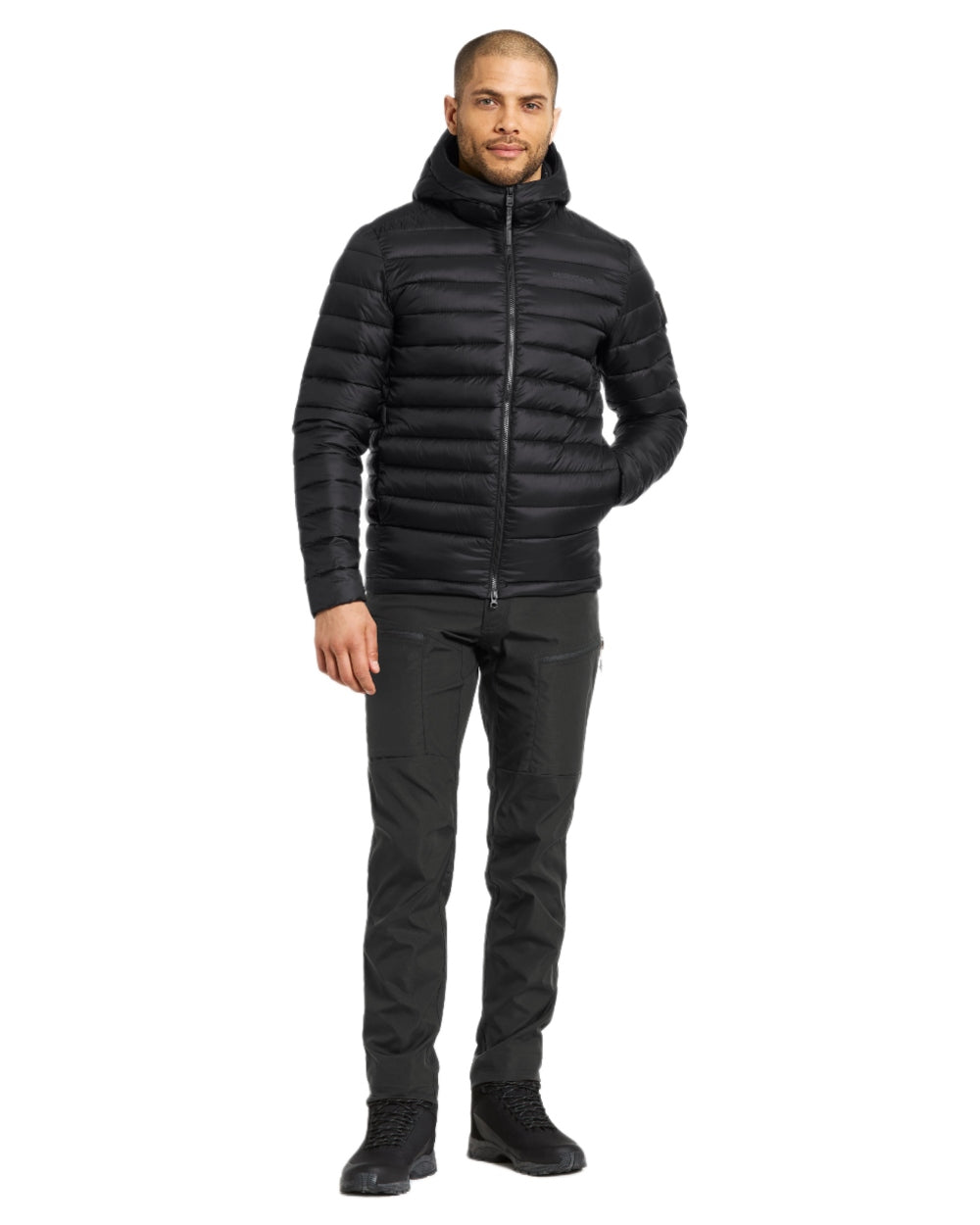 Black coloured Didriksons Mens Mauro Jacket on white background 