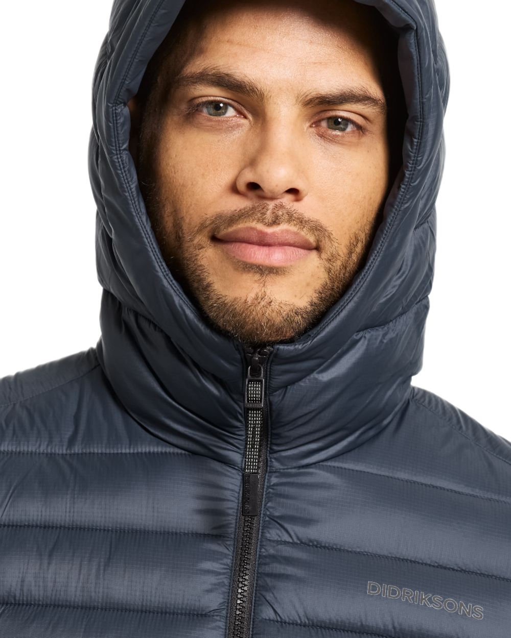 Sleepy Blue coloured Didriksons Mens Mauro Jacket on white background 