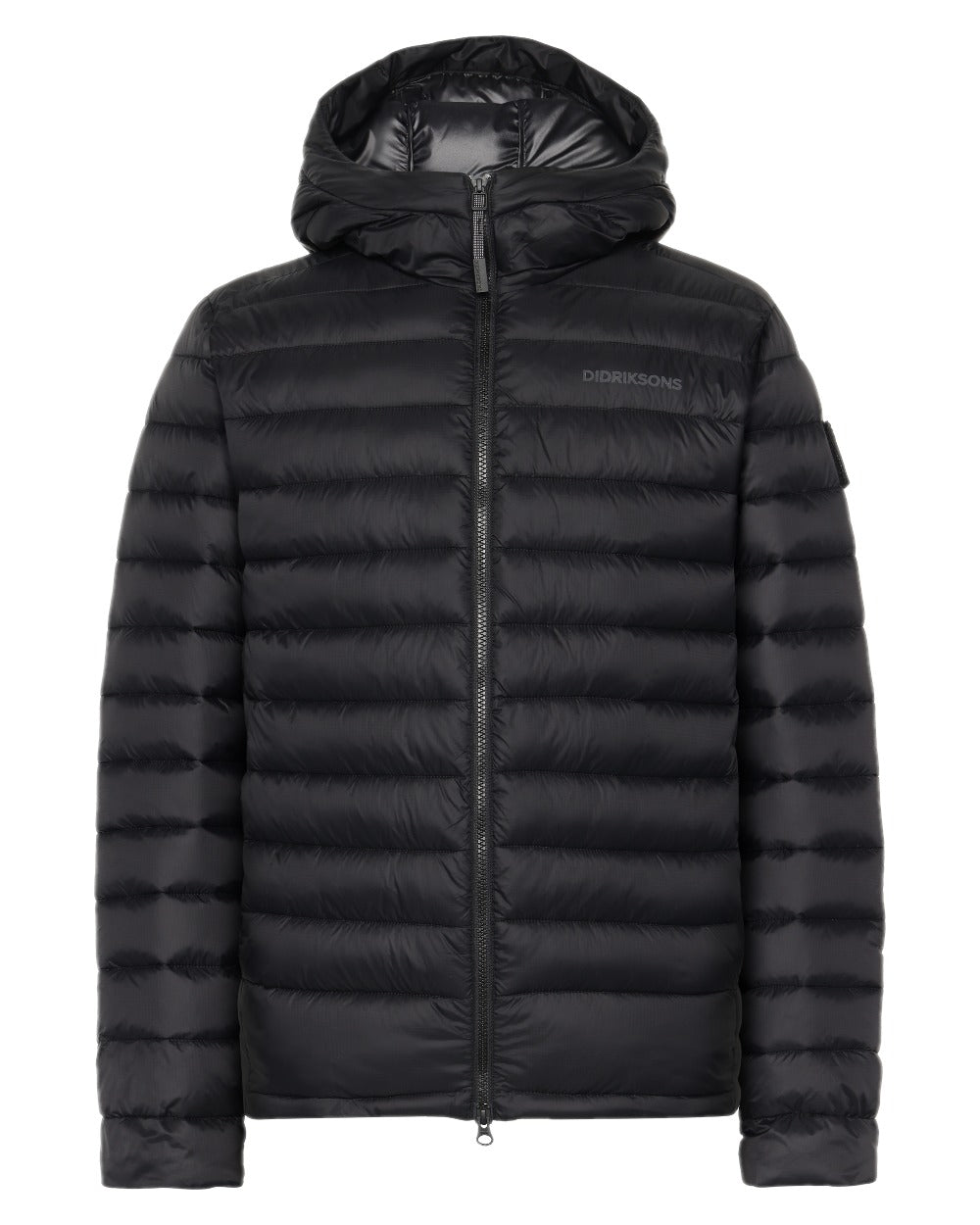 Black coloured Didriksons Mens Mauro Jacket on white background 