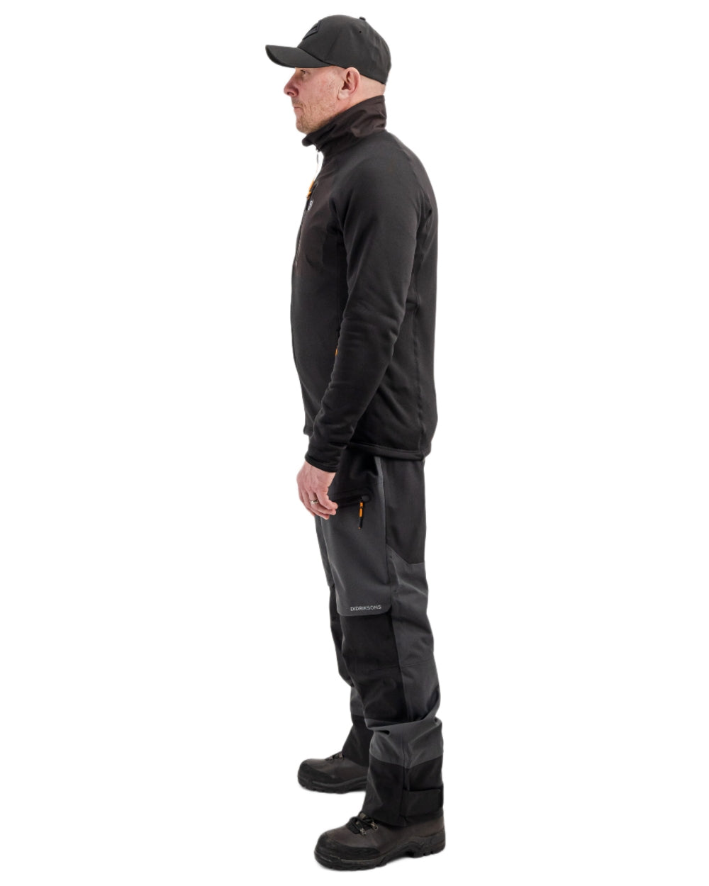 Black coloured Didriksons Mens Mistral Jacket on white background 