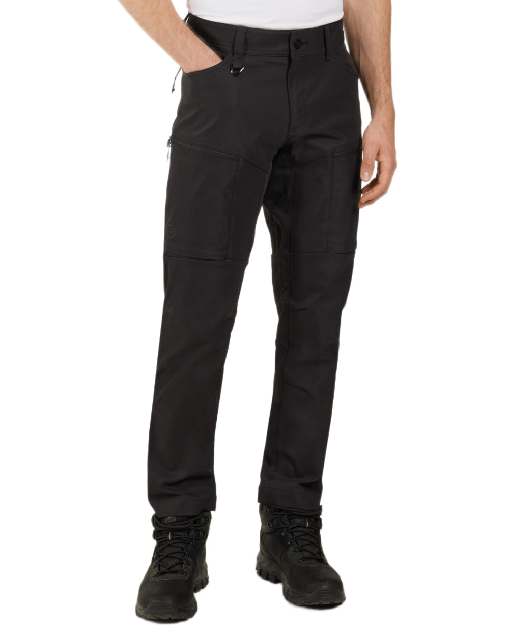 Black coloured Didriksons Mens Pavo Pants on white background 