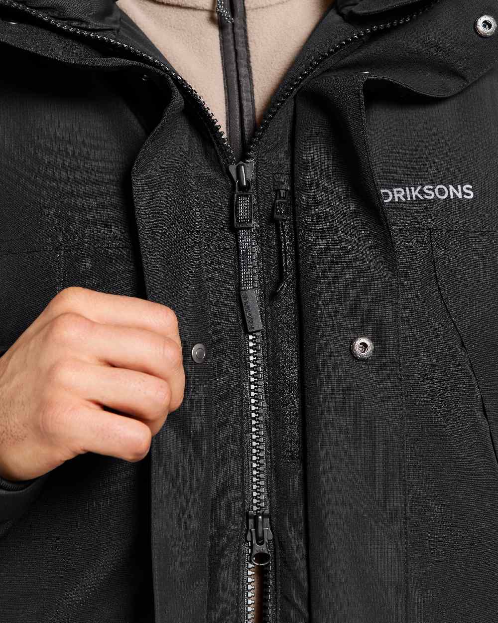 Black Coloured Didriksons Mens Rick Parka on white background 