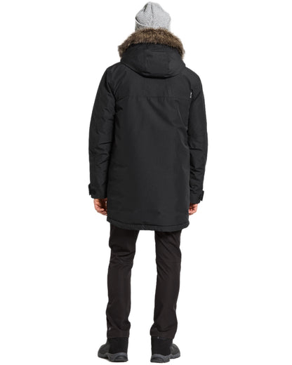 Black Coloured Didriksons Mens Rick Parka on white background 