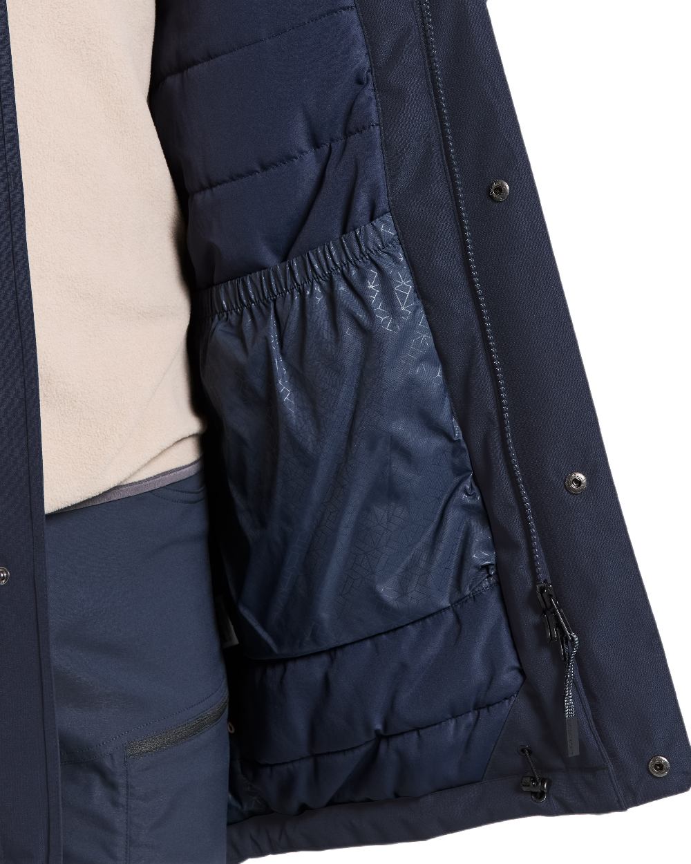 Dark Night Blue Coloured Didriksons Mens Rick Parka on white background 