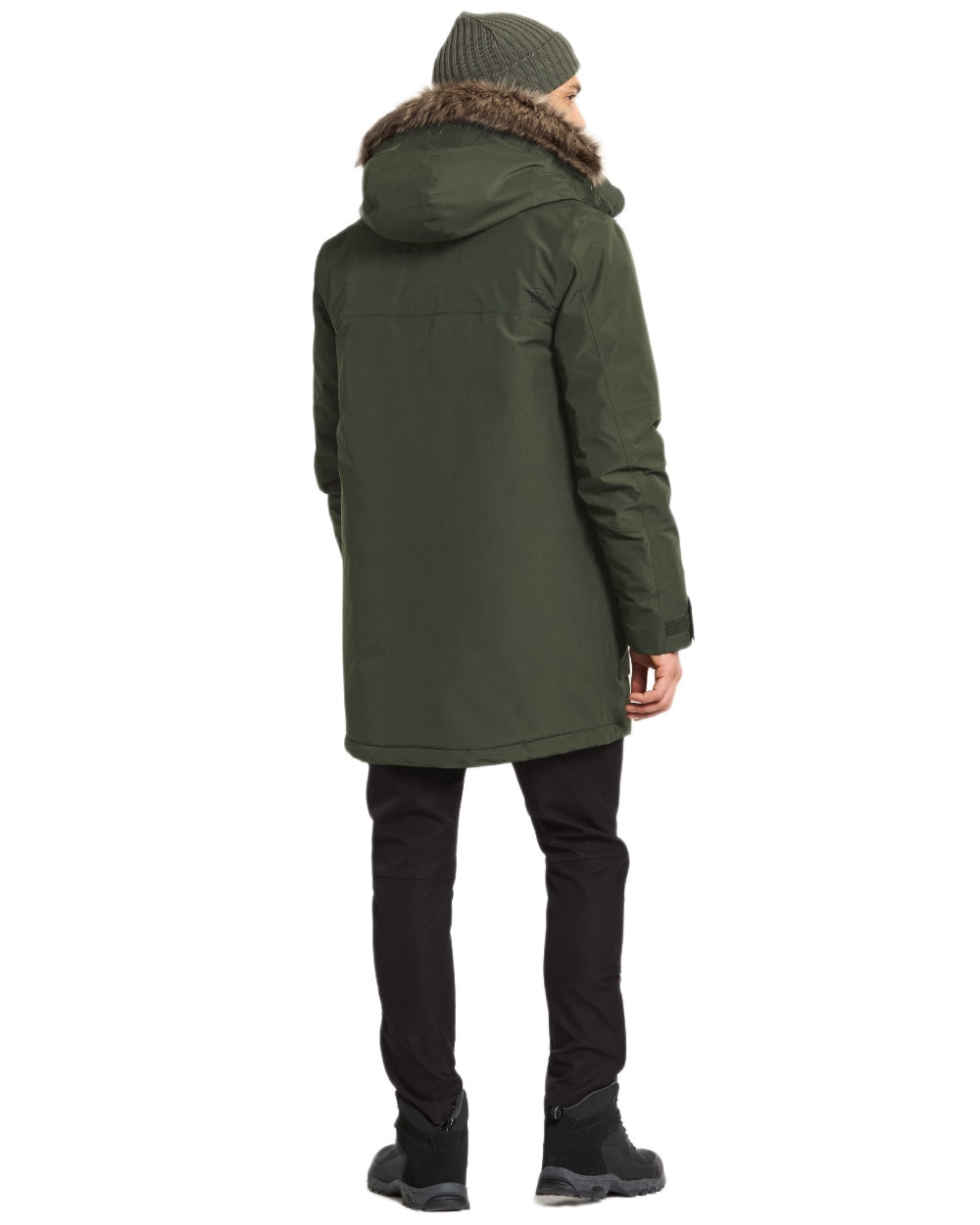 Deep Green Coloured Didriksons Mens Rick Parka on white background 