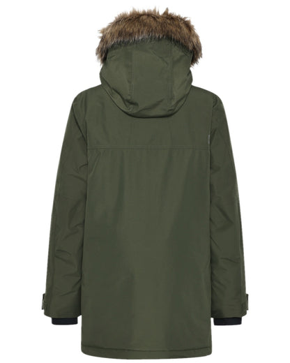 Deep Green Coloured Didriksons Mens Rick Parka on white background 