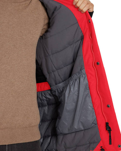 Pomme Red Coloured Didriksons Mens Rick Parka on white background 