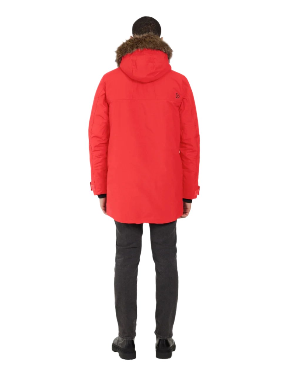 Pomme Red Coloured Didriksons Mens Rick Parka on white background 