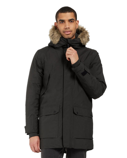 Black coloured Roamers Mens Rick Usx Parka on white background 