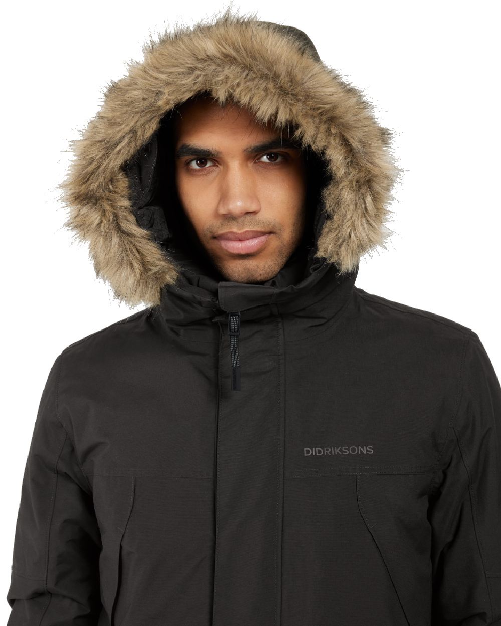 Black coloured Roamers Mens Rick Usx Parka on white background 