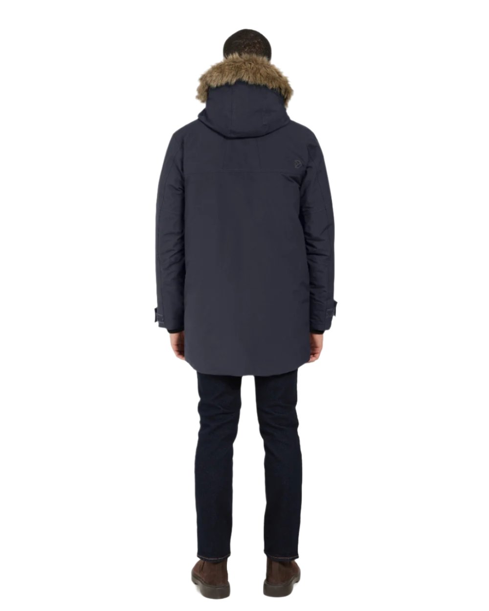 Dark Night Blue coloured Roamers Mens Rick Usx Parka on white background 