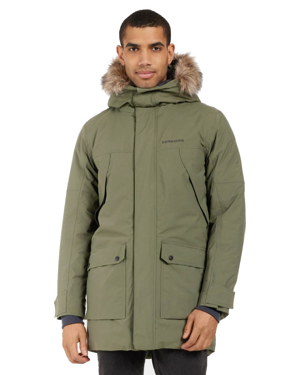 Deep Green coloured Roamers Mens Rick Usx Parka on white background 