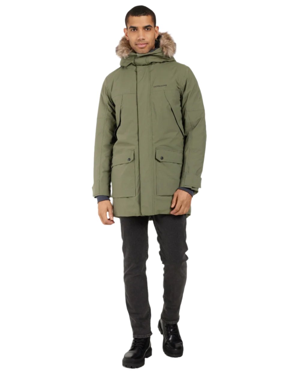 Deep Green coloured Roamers Mens Rick Usx Parka on white background 