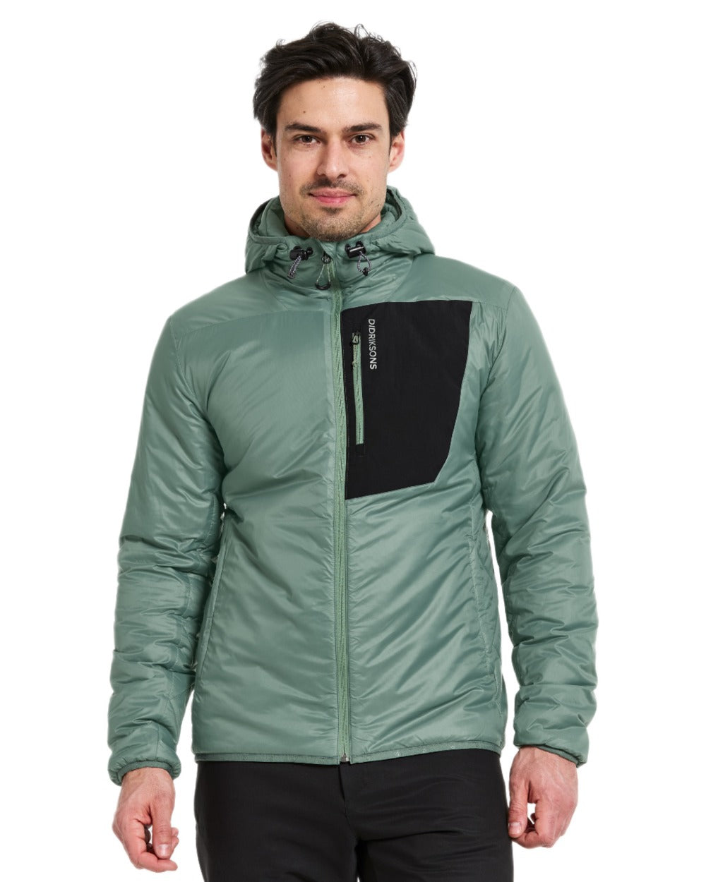 Dark-Moss coloured Didriksons Mens Sander Jacket on white background 