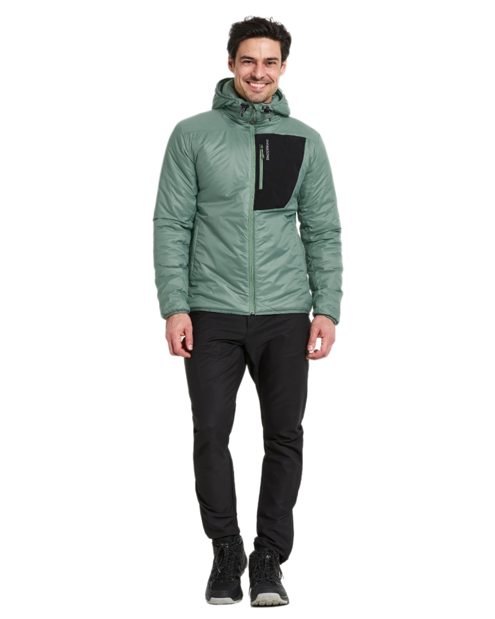 Dark-Moss coloured Didriksons Mens Sander Jacket on white background 