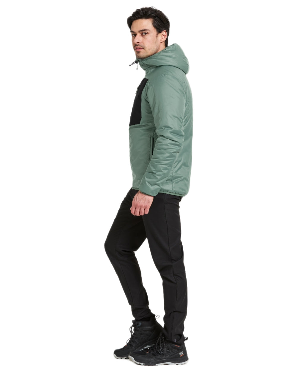 Dark-Moss coloured Didriksons Mens Sander Jacket on white background 