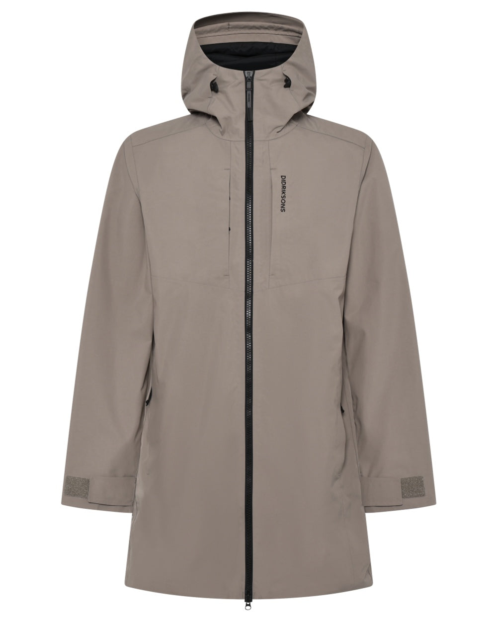 Ash Brown coloured Didriksons Mens Soren Parka on white background 