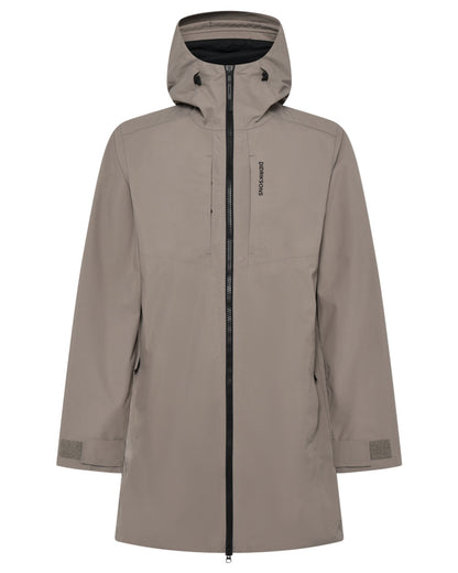 Ash Brown coloured Didriksons Mens Soren Parka on white background 