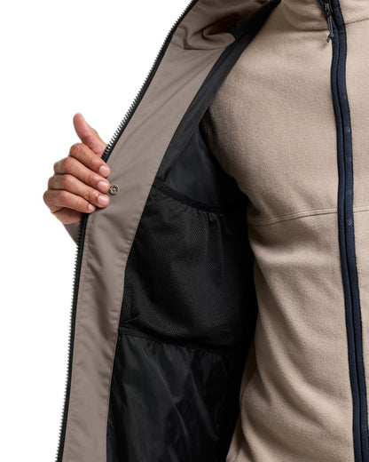 Ash Brown coloured Didriksons Mens Soren Parka on white background 