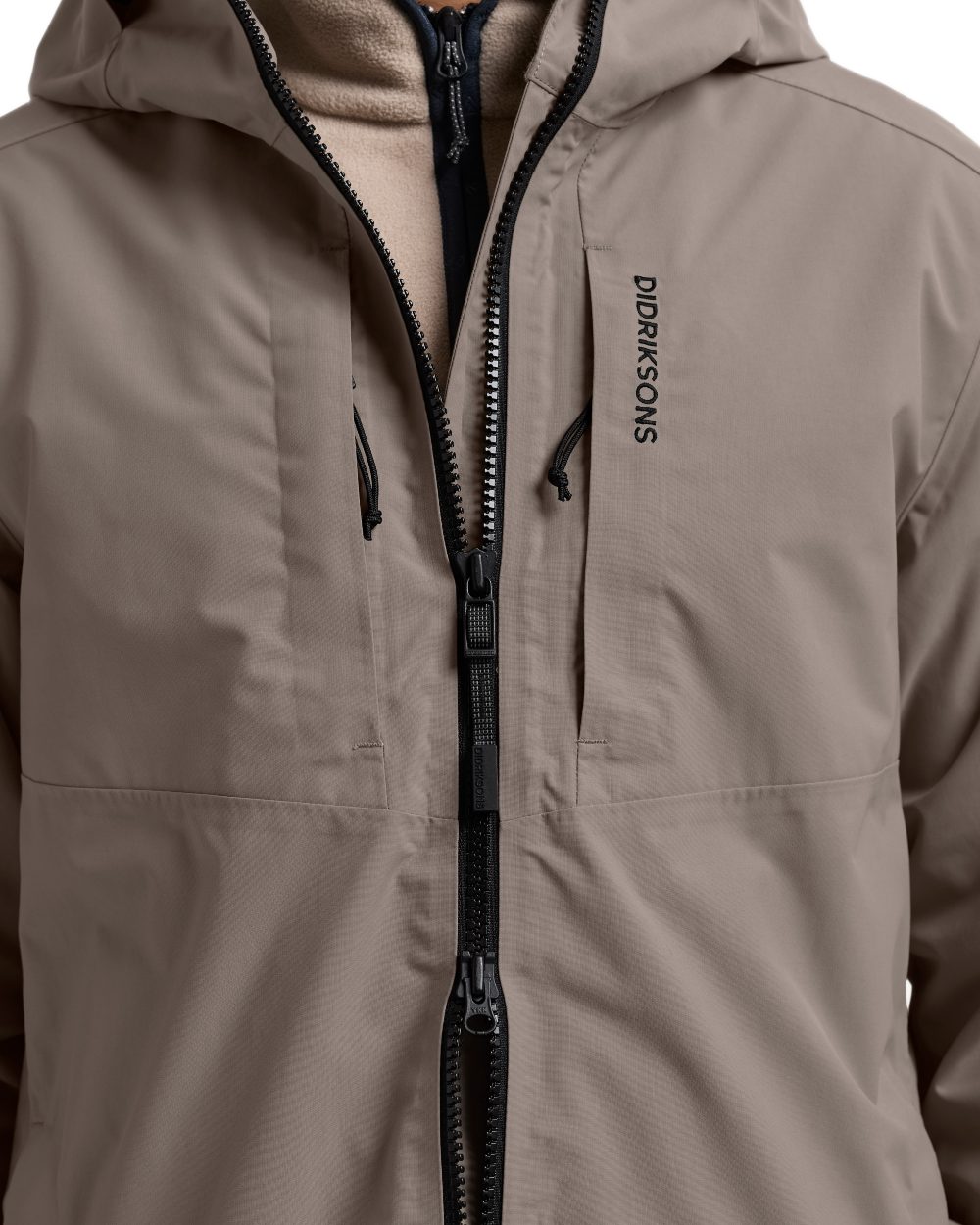 Ash Brown coloured Didriksons Mens Soren Parka on white background 