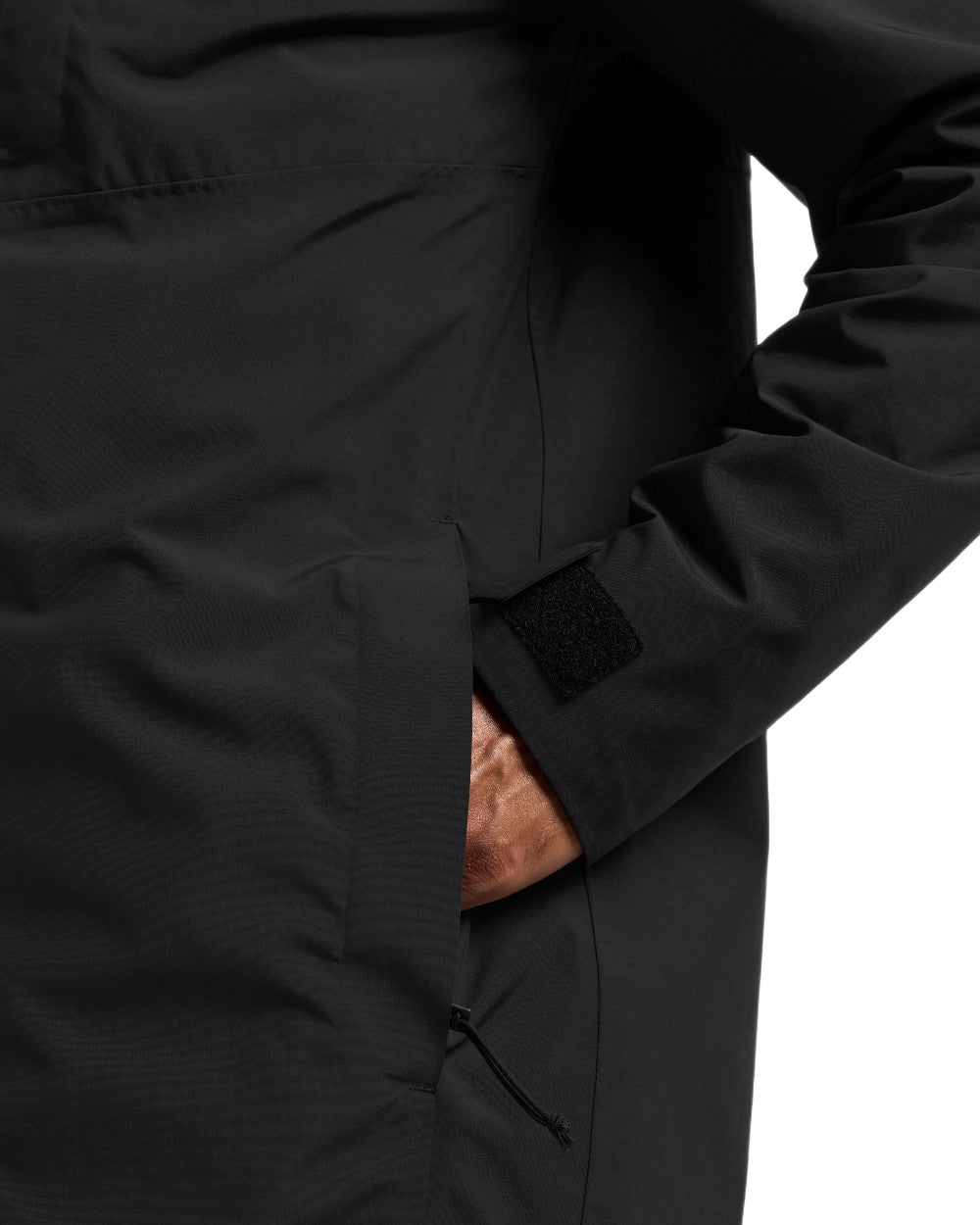 Black coloured Didriksons Mens Soren Parka on white background 