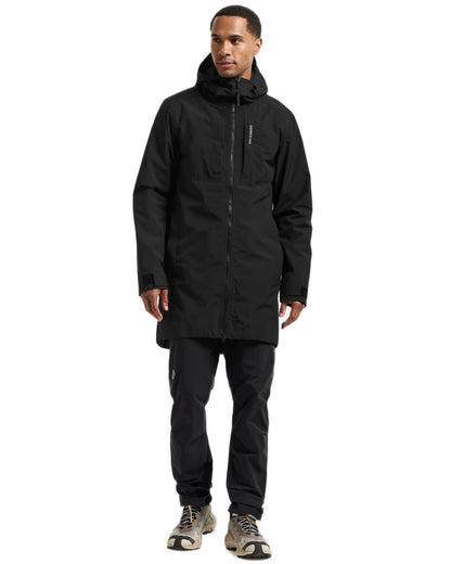 Black coloured Didriksons Mens Soren Parka on white background 