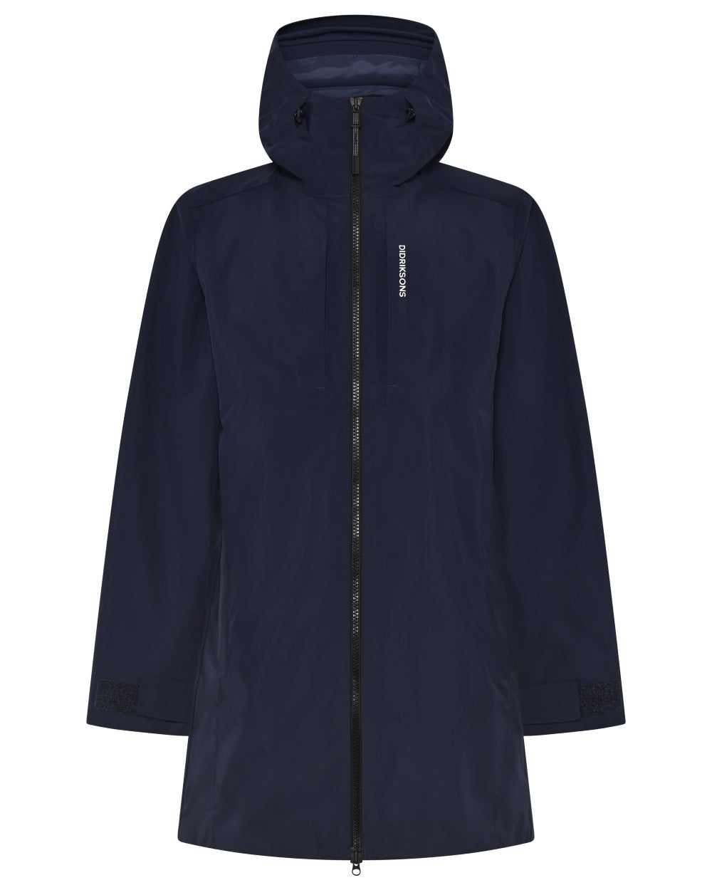 Dark Night Blue coloured Didriksons Mens Soren Parka on white background 