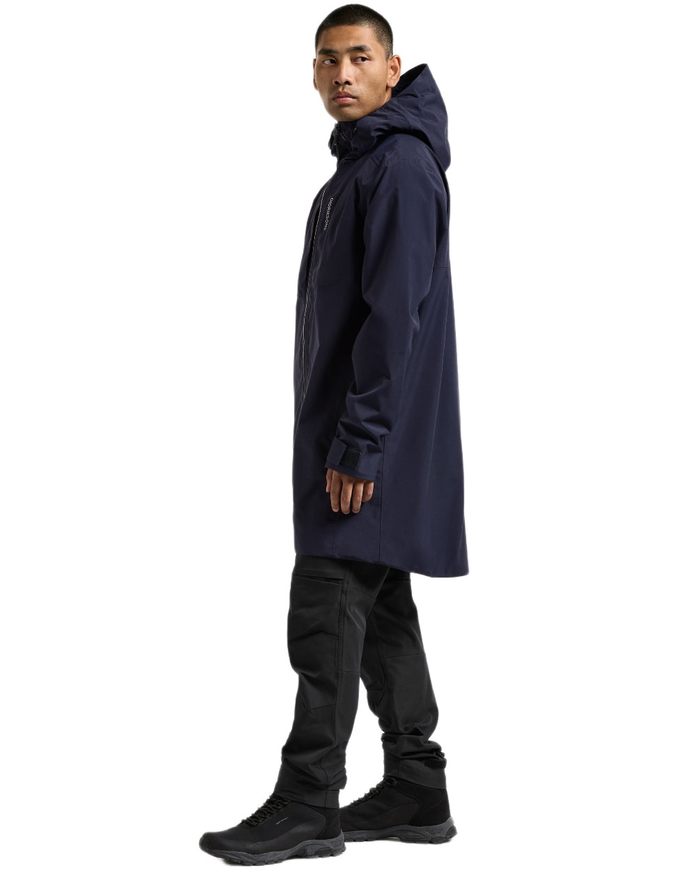 Dark Night Blue coloured Didriksons Mens Soren Parka on white background 